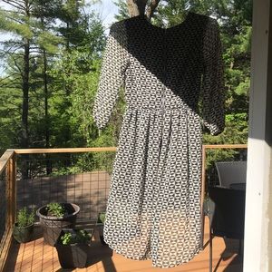 High Low Dress - black/white design